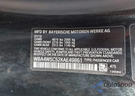 2019 BMW 430I xDrive from USA, damaged, VIN WBA4W5C52KAE49861